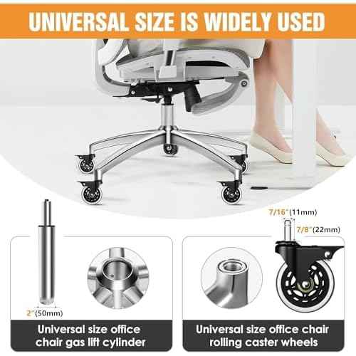Office Chair Base Replacement (3300 lbs) - Heavy Duty Alloy Office Chair Base Replacement, Office Chair Reinforced Metal Legs, Universal Gas Cylinder and Caster Socket