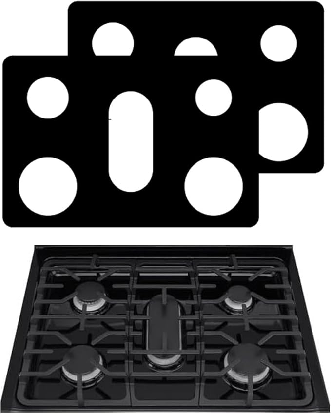 2 PCS Stove Protector liner For 30 Inch LG Gas Range Model LGLDG4315 LRG4115 LRG4113 LDG4313 LRGL5825 LRGL5925 LSGL6335DF 0.3MM Thickness Reusable Stove Burner Covers