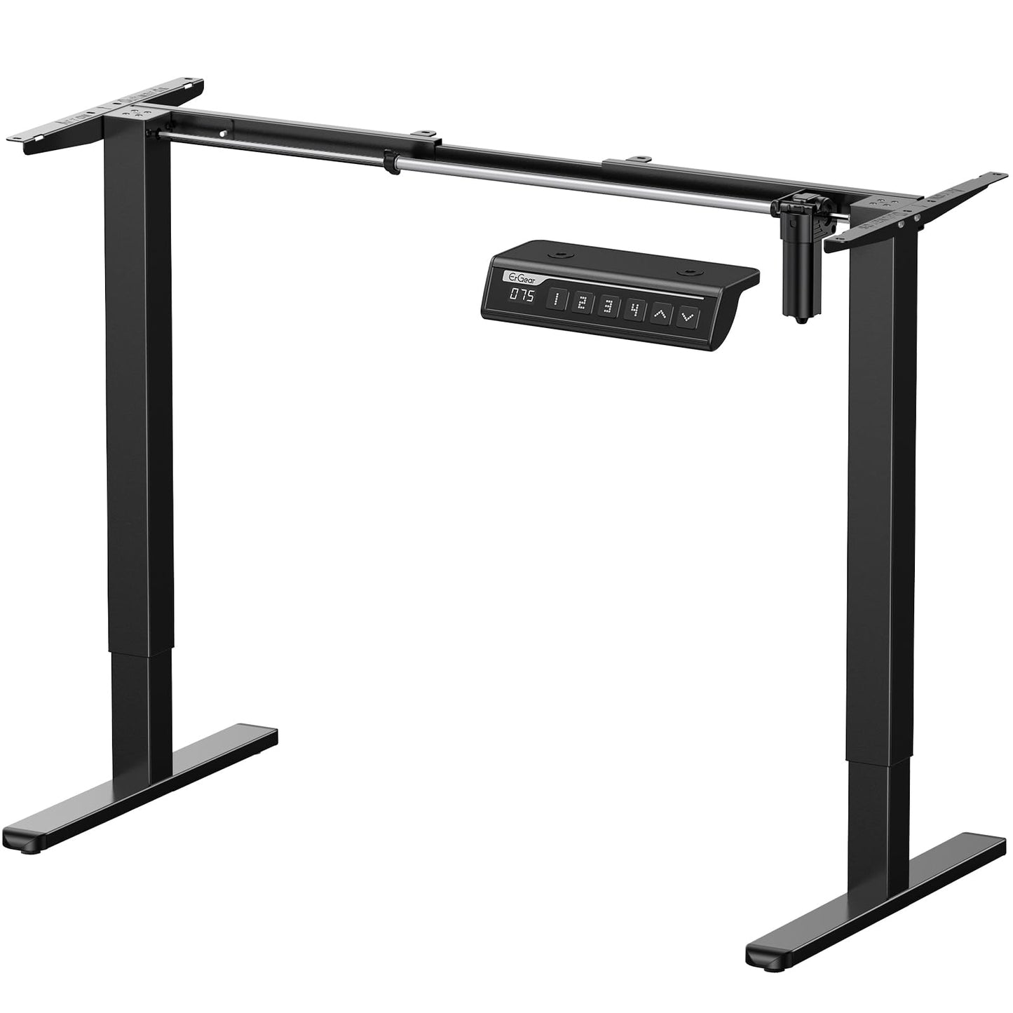 ErGear Electric Stand up Desk Frame,4 Memory Height Settings Height Adjustable Table Legs, Sit Stand Desk Frame Up to 47.2" , Ergonomic Standing Desk Base Workstation, Black Frame Only
