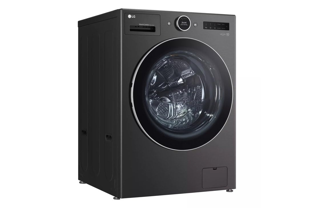 LG 5.0 cu. ft. Mega Capacity Smart Front Load Electric All-in-One Washer Dryer Combo with TurboWash360 WiFi in Black Steel