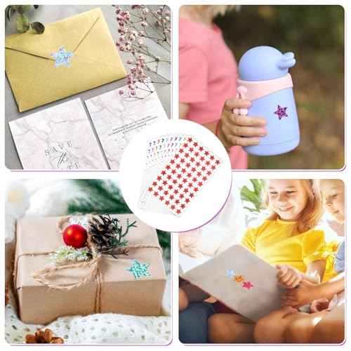 3000 PCS Star Stickers, 0.6" Sparkly Holographic Stickers, Kids Rewards Holographic Colors Sticker, Foil Star Sticker for Behavior Chart, Student Planner, School Classroom Teacher Supplies, DIY