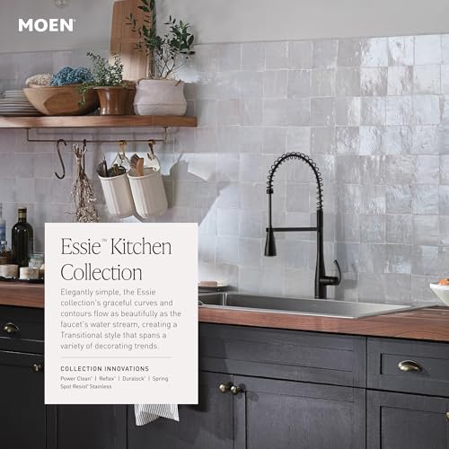 Moen Essie Spot Resist Stainless MotionSense Wave One-Handle Touchless Kitchen Faucet with Pulldown Sprayer and Soap Dispenser, 87014EWSRS
