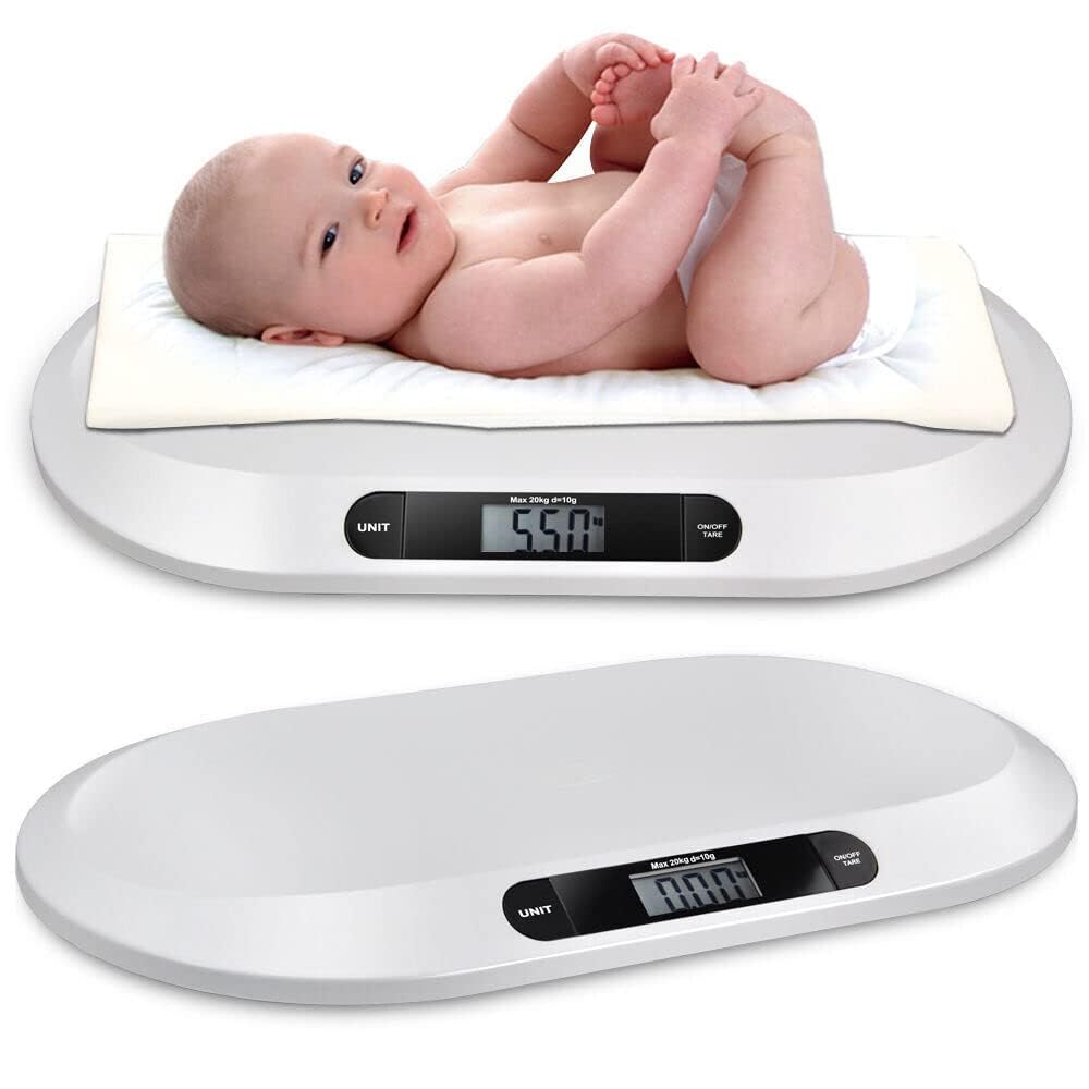 Digital Baby Scale, Infant Weighing Scale for Toddlers, Multifunctional Newborn Baby Scale with Hold Function, Pet Scale for Cats and Dogs, Up to 44lbs