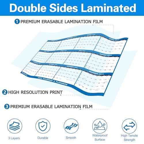 24" x 36" 2026 Wall Calendar Folded Wet & Dry Erase 12 Month Annual Yearly Wall Planner Vertical-Horizontal,Reversible, with Julian (24" x 36" 2026 Wall Calendar)