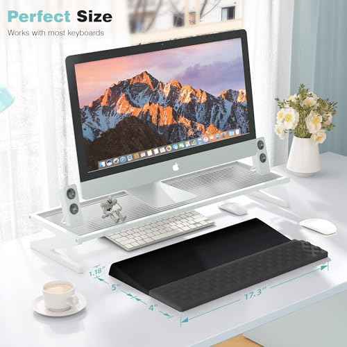 Ospelelf Keyboard Stand with Wrist Rest Comfortable Ergonomic Riser Holder Pad for Typing Black Gray