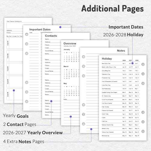 2026 Weekly & Monthly Planner Refills for A6 6-Ring Binders, Nov 2025 - Dec 2026, Forvencer 6-Hole Punched Planner Inserts with Colorful Monthly Tabs, Pocket Calendar Organizers, 3-3/4" x 6-3/4"