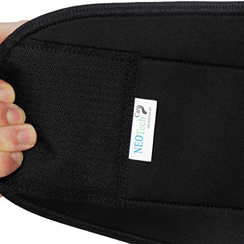 NeoTech Care Neoprene Back Brace for Optimal Support and Pain Relief - Adjustable Compression Belt for Lumbar Stability - Comfortable and Breathable Lower Back Support (Black, Size S)