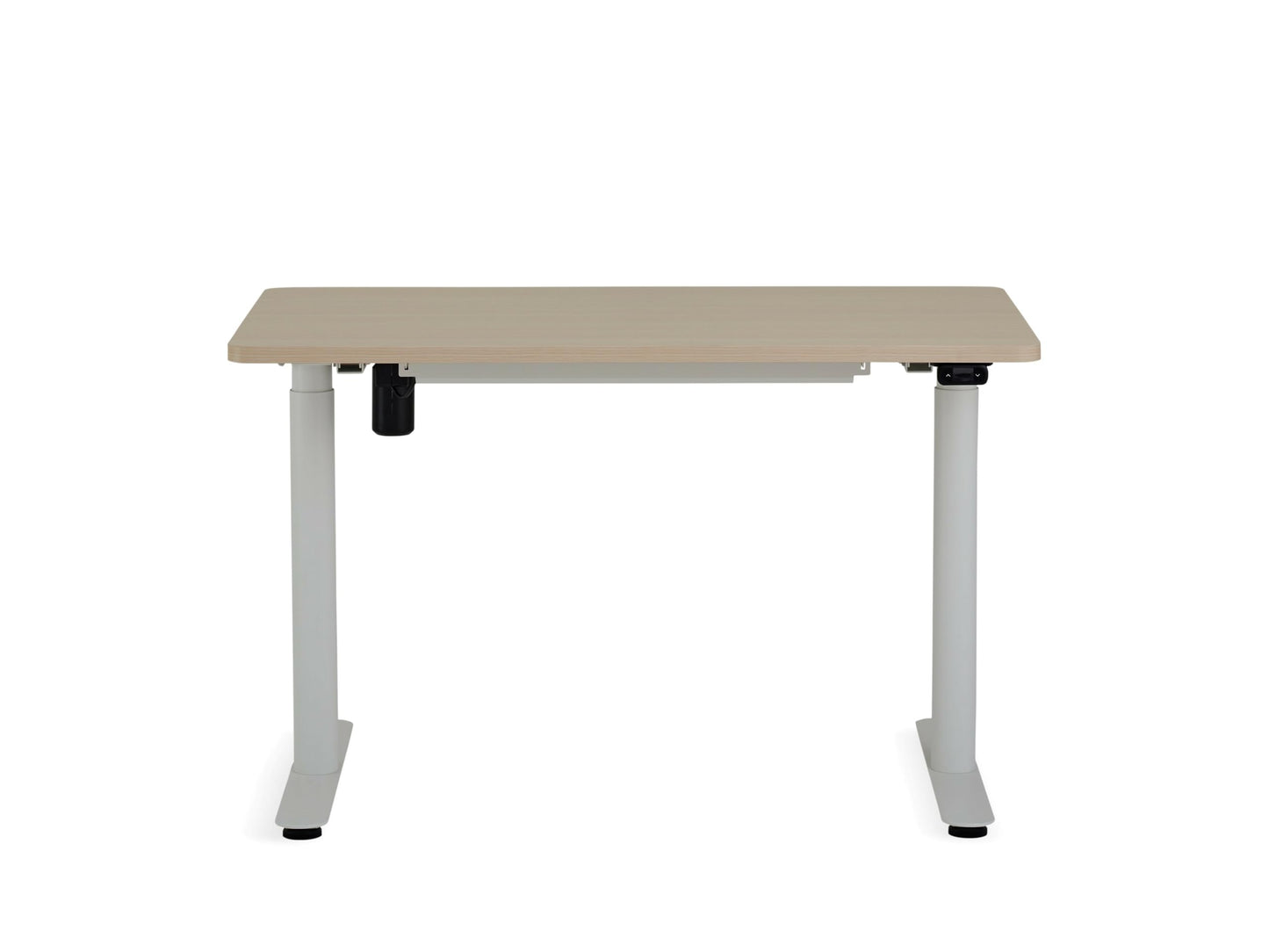 Steelcase AMQ Height-Adjustable Desk - Standing Adjustable Desk - Powerful Computer Standing Desk - Easy Assembly Computer Desk - White Base & Light Oak Top