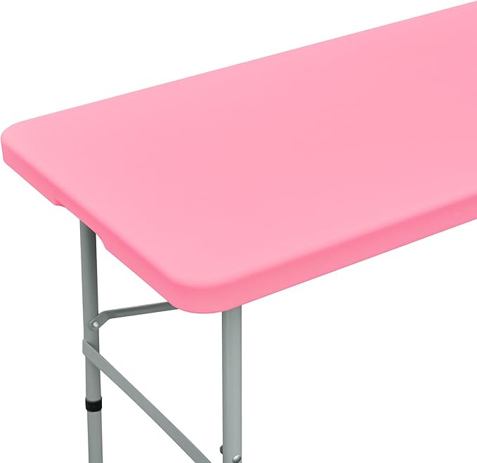 NEWISHER Fitted Rectangle Tablecloth 42 x 72 Inch Elastic Table Cloth Stretch Spandex Table Cover Pink Washable Polyester Table Top Cap Cover for Dining Picnic Camping Indoor and Outdoor