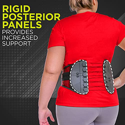 BraceAbility Spine Sport Lower Back Brace - Working Out, Exercise, Run, Kayak, Golf, Gym, Manual Labor, Tennis, Athletic Lumbar Corset for Active Women and Men (Extra Large)
