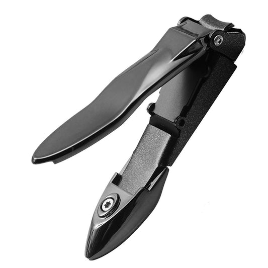 Nail Clippers for Men with Catcher, Heavy Duty Razor-Sharp Self-Collecting Nail Cutter, Ergonomic Lever for Fingernails & Toenails, Ideal Gift for Men & Grooming Gifts (Black)