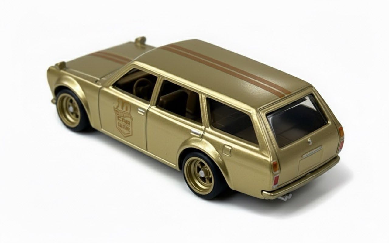 Hot Wheels Premium Japan Historics Gold Datsun 510, 1:64 Scale Die-Cast Collectible Car, Limited Edition 0/5 Chase JKF14