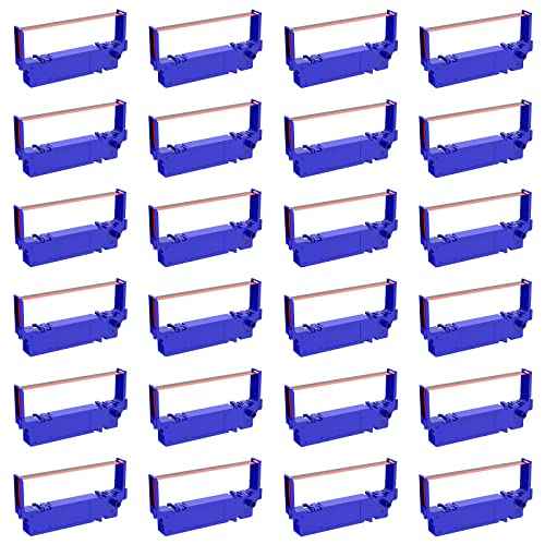 Bigger Compatible Ribbon Replacement for SP700 Printer Ribbon B/R Replacement for Star SP-700BR, RC-700BR, SP-712, SP-742 Ink Ribbon (Black and Red, 24-Pack)