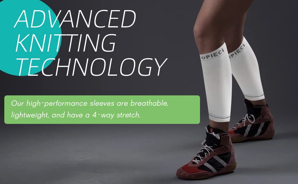 15-20mmHg White Calf Compression Sleeve Men and Women Wide Calf Sleeve Brace Compression Socks for Leg Support, Shin Splint,Pain Relief
