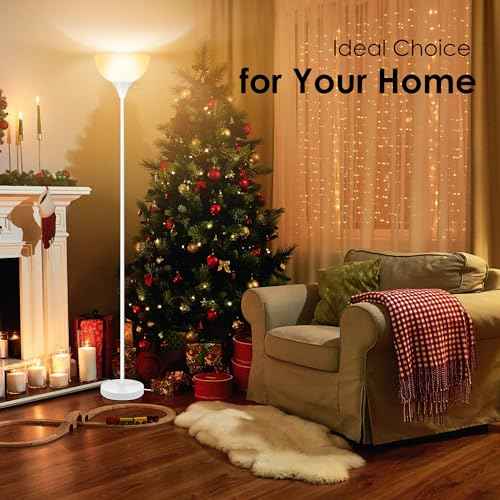 BoostArea Floor Lamp, 70.1¡± Tall Lamp, LED White Floor Lamp, E26 Base, Eye-Caring, Modern Torchiere Floor Lamps for Living Room, Bedroom, Office£¨Bulbs not Included