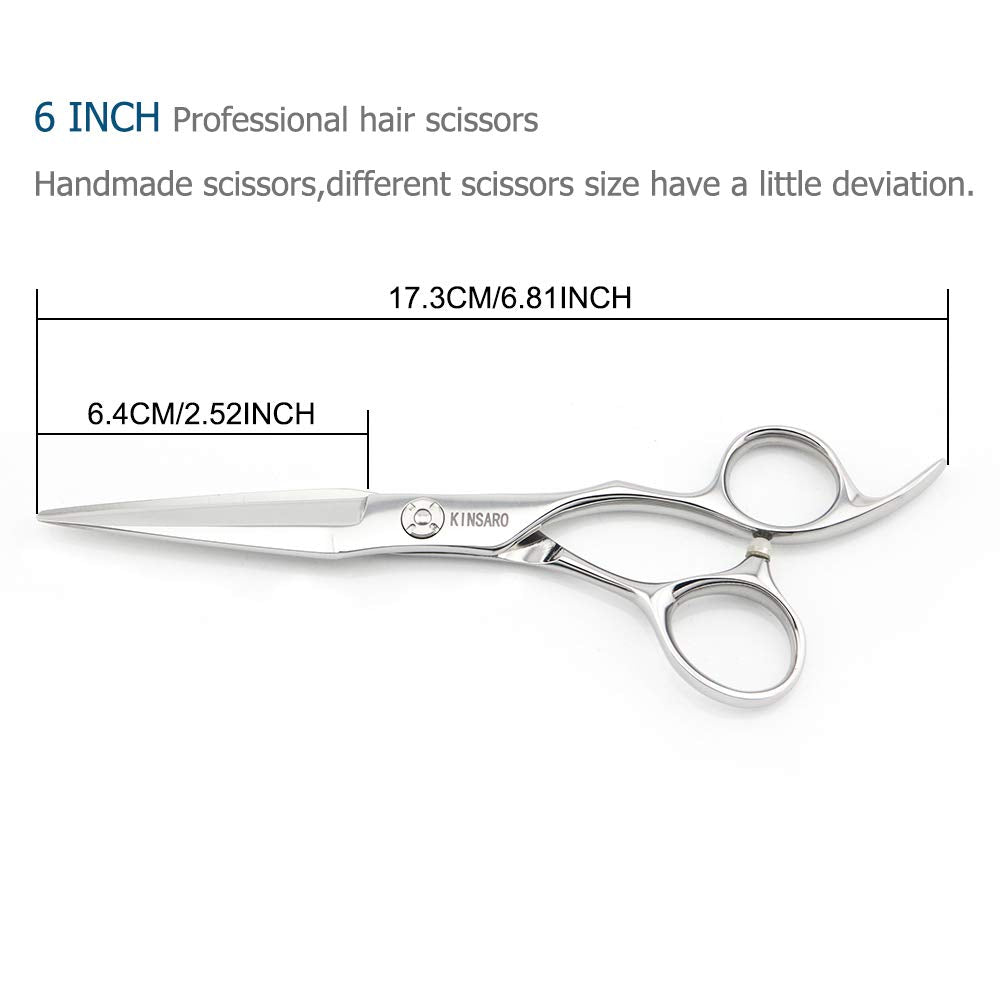 6" Hair Cutting Scissors to Cut Hair Cutting Shears Professional Haircut Hairdresser Scissors 440C KINSARO for Hairdresser Barber or Home Use