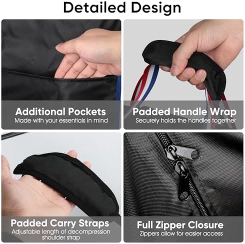Rollator Travel Bag - Waterproof Wheelchair Bag for Folding Walker, Compact Wheelchair Transport Chair Portable Carry Case Cover for Car & Airplane TSA Traveling (34" Lx17 Wx42 H)