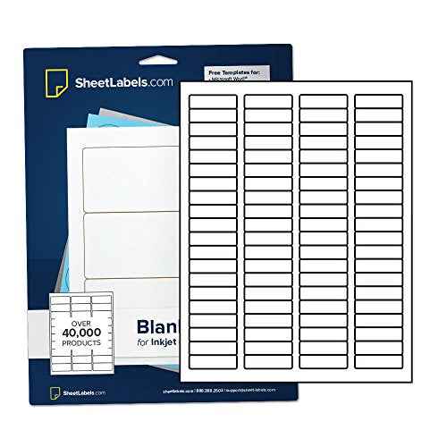 Return Address Labels from SheetLabels.com, 1-3/4" x 1/2", Laser or Inkjet Printable, Easy to Peel, 8000 Labels - 100 Sheets