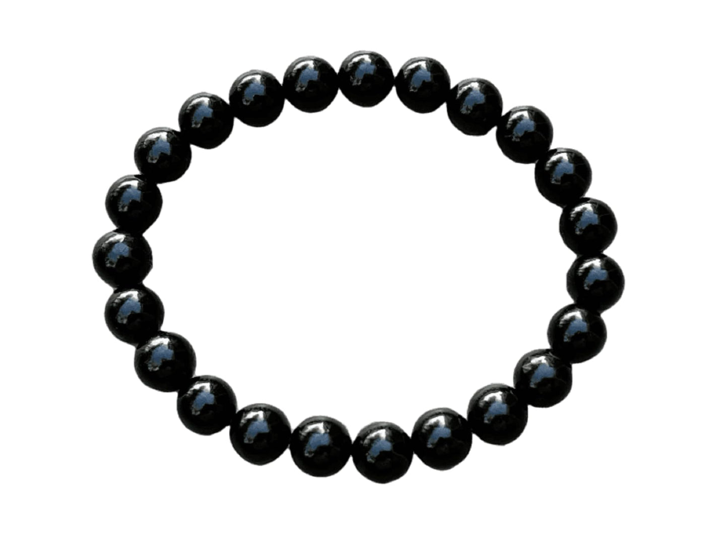 GAF TREASURES Black Onyx Crystal Bead Bracelet 8mm, Genuine Black Onyx Stretch Gemstone Bracelet, Healing Crystal Bracelet, Gift for Men & Women (1)