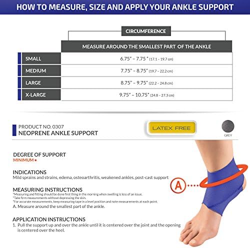 OTC Ankle Support, Slip-on Style, Neoprene, Large (Pack of 3)