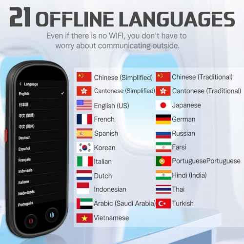 Translator Device - Real Time Language Translation Device with 150+ Languages, Ai LanguageTranslator No WiFi Needed, Traductor de Idiomas with Offline Recording Photo Input Translation Mode