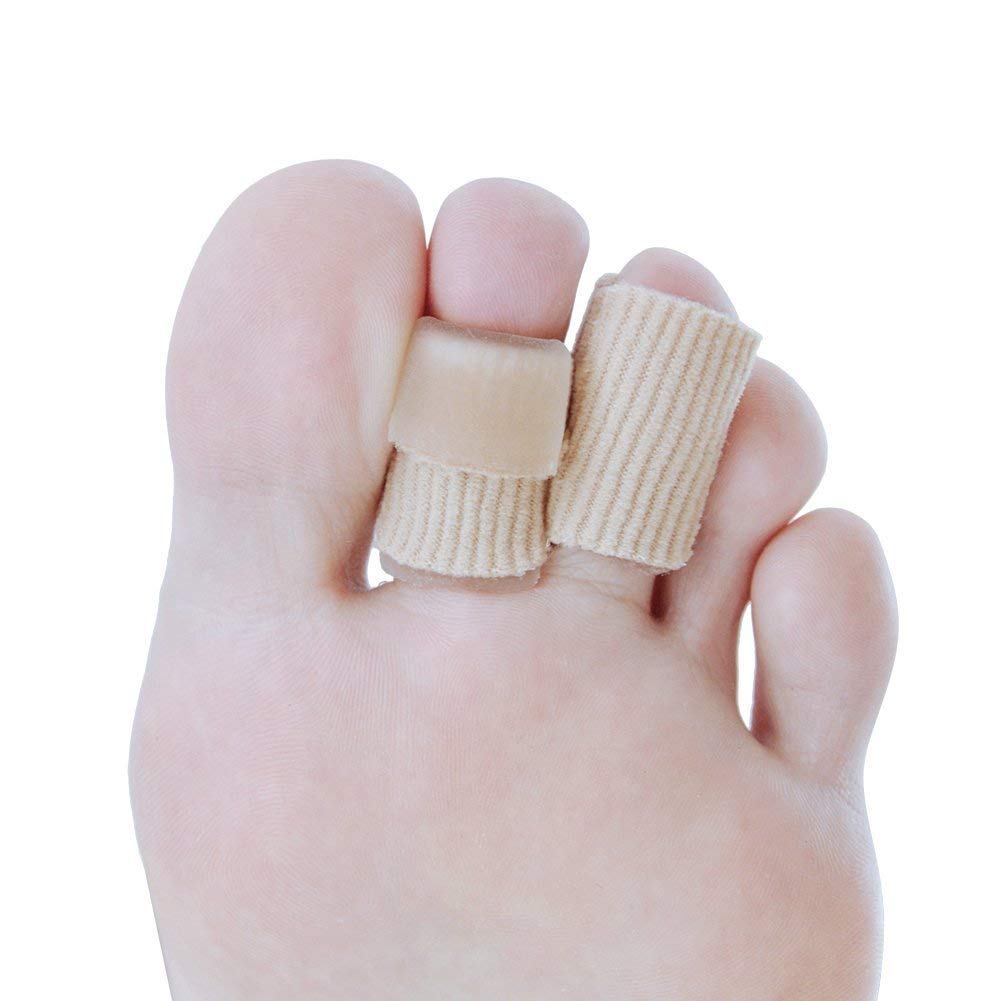 SOHLER 6 Packs Closed Toe Caps Finger Covers Sleeve Protectors, Elastic Fabric Lined with Soft Gel (Large 1"x 2-1/2"")"