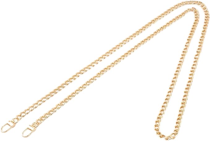Gold Purse 59.1 Inch Replacement Bag Chain Strap, Metal Braided Chain Strap for DIY Handbag Shoulder Crossbody Bag