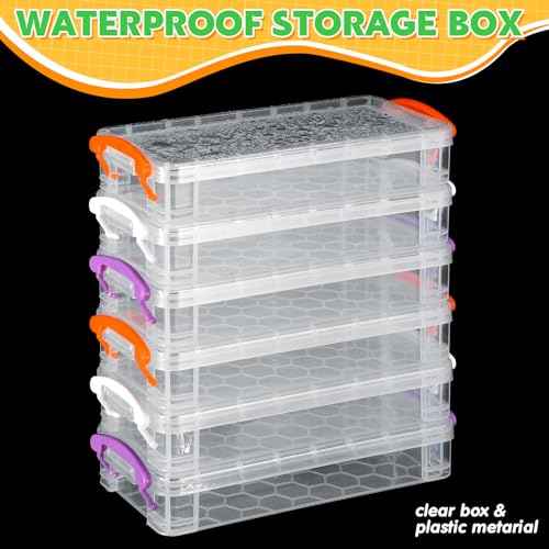 Cholemy 30 Pcs Plastic Pencil Box Bulk Large Capacity Pencil Case Crayon Box with Snap Tight Lid Stackable Organizer Container, Operation Christmas Item Bulk for Pen Stationery School Supply(Clear)