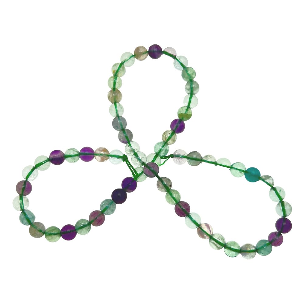 Basigeese Natural Gemstone Beads for Jewelry Making, Polished Round Smooth Genuine Real Stone Beads for Bracelet Necklace 1 Strand 15"(6mm, Fluorite)