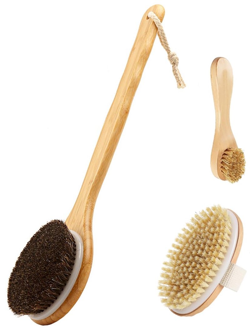 Morsafe 16.7" Long Handle Back Scrubber for Shower, Natural Bristle Exfoliating Body Brush for Hard-to-Reach Areas, Non-Slip Bath Tool for Elderly & Shoulder Pain Relief, Boar Bristle Face Brush
