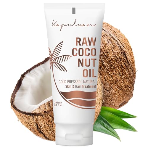 Raw Coconut Oil for Skin, Hair â Raw Extra Virgin Coconut Oil - Pure Unrefined Cold Pressed Oil with MCTs for Body Care, Hair Growth, Aceite de Coco Natural, Baby, Dogs, Pets 200ml