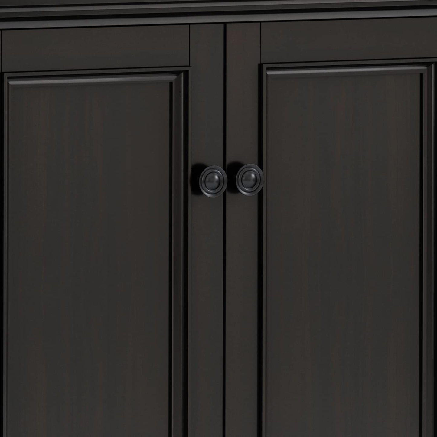 SIMPLIHOME Amherst Storage Cabinet - 66 inch Wide Solid Wood 4-Shelf Sideboard Cabinet in Hickory Brown, Transitional Buffet for Living Room or Dining Room with 4 Doors and Adjustable Shelves