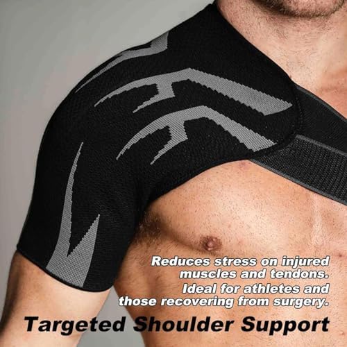 Anaconda Shoulder Brace for Men, Adjustable Compression Support Rotator Cuff Shoulder Support for Men and Women Pain Relief, Shoulders Compression Sleeve, Fits Left and Right Arm