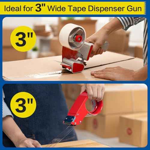deli Heavy Duty Packing Tape 6 Rolls, Clear Packing Tape for Shipping Packaging Moving Sealing, 2.7mil Thick, 1.88 inches Wide, 65 Yards Per Roll, 390 Total Yards