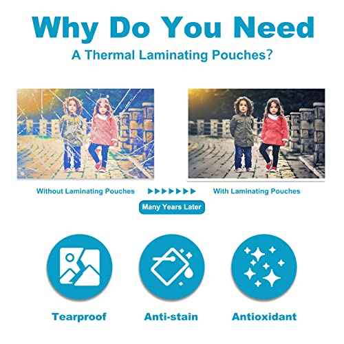 5 Mil Laminating Sheets, Holds 8.5 x 11 Inch Sheets 100 Pack, Thermal Laminating Pouches for Laminator, 9 X 11.5-inches/Letter Size Thermal Laminating Paper, Round Corner