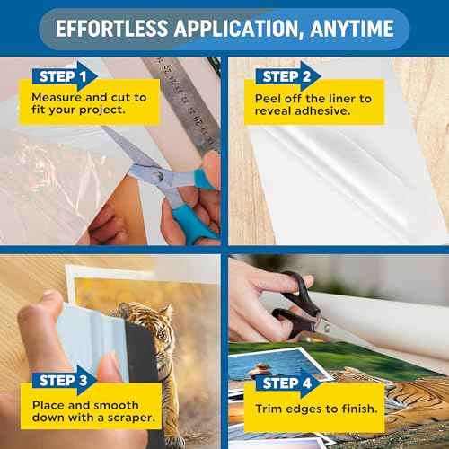 Self Laminating Film Anti-UV Vinyl (12¡±x15ft Glossy): Clear Vinyl Roll Laminating Paper - Self Adhesive Laminating Sheets, Sticker Laminate Sheets Waterproof, Self Laminating Sheets Transparent Vinyl