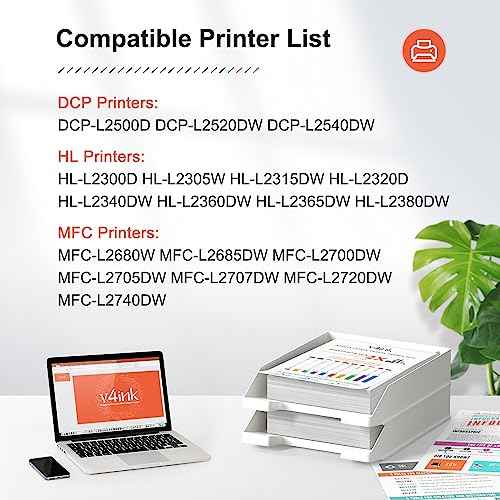 v4ink Compatible DR-630 TN-660 Toner Replacement for Brother DR630 Drum TN660 Toner Cartridge (1D + 2T Set) for Brother HL-L2300D L2320D HL-L2340DW L2360DW L2380DW MFC-L2700DW L2720DW L2740DW Printer