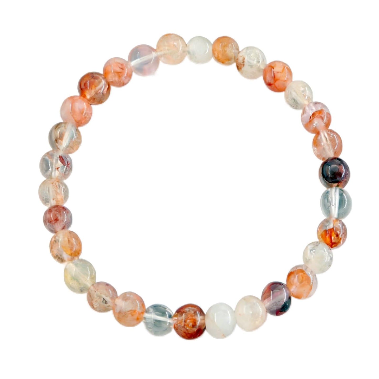Natural Red Bloodstone Crystal Beaded Bracelet, Unisex Fire Quartz Healing Stretch Bracelet Red Agate Crystal Bracelet, Blessing and Healing, Sacor Good Luck