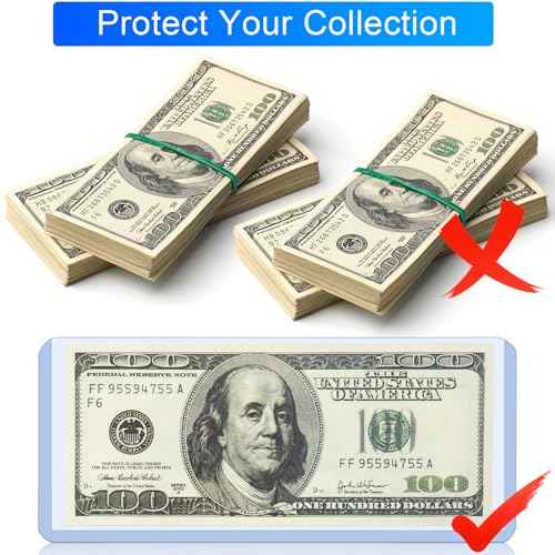 30 Pack Dollar Bill Sleeves - 6.8" x 2.9" Clear Currency Sleeves, Hard Plastic Waterproof Money Holders, Dollar Bill Display Case, Currency Protectors, Organizer for Collectors