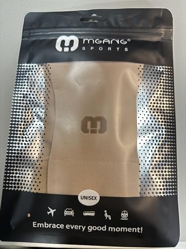 MGANG Lymphedema Compression Arm Sleeve with Gauntlet for Women Men, Opaque, 20-30 mmHg Medical Graduated Compression Full Arm Support, Thumb Lymph Edema Arm Sleeve, Pain Relief, Arthritis, Beige 3XL