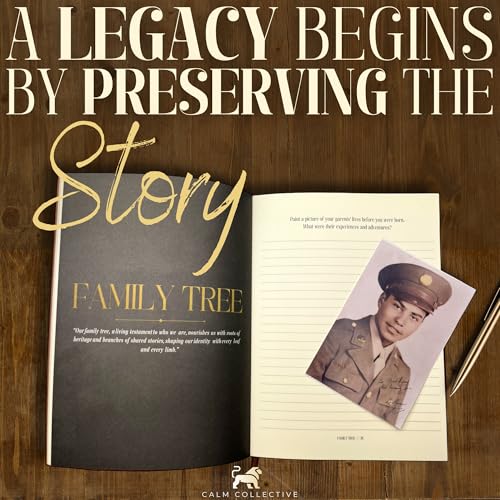 Calm Collective Genuine Leather Legacy Journal | Preserve your Life Story, Celebration of Life, & Memory Keepsake for Grandparents, Mom, Dad