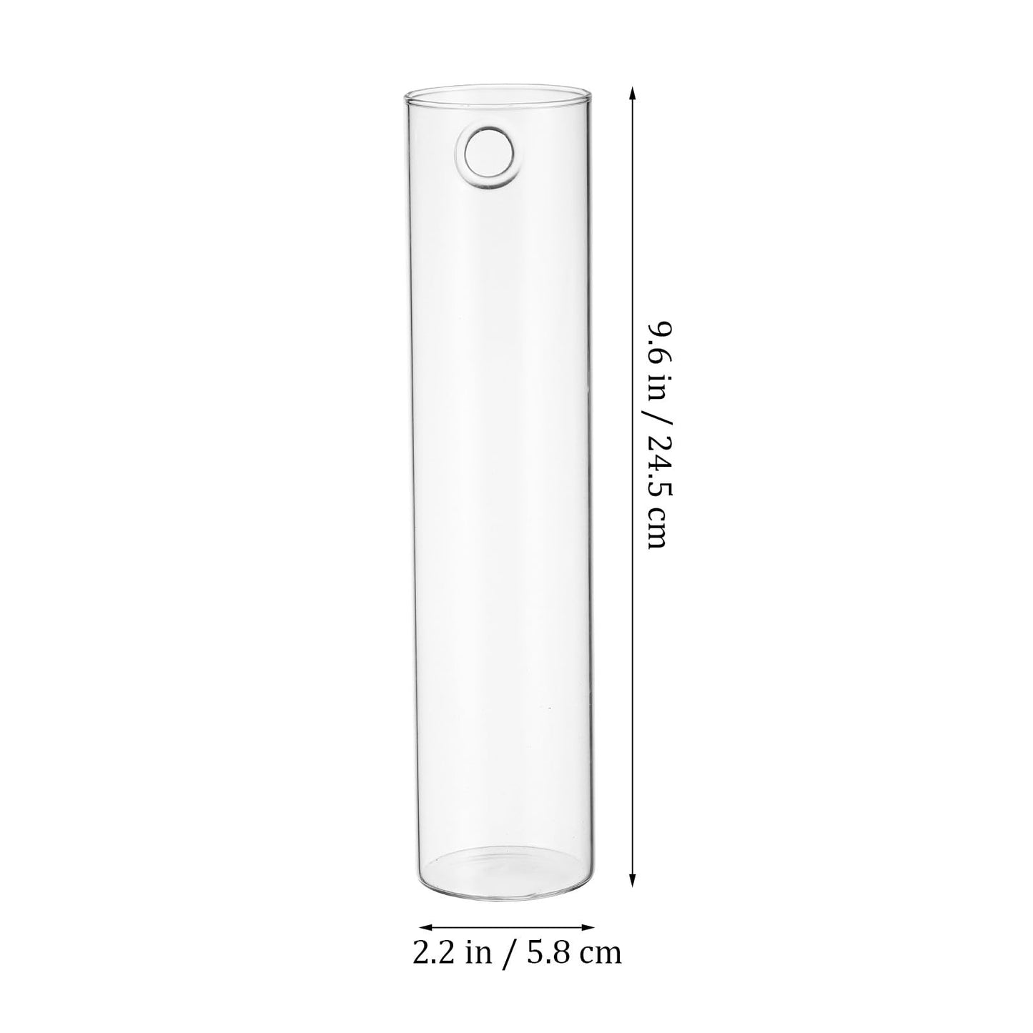 VINTORKY Wall Hanging Glass Cylinder Vases for Indoor Plants, 2pcs Hydroponic Terrarium Plant Holders, Glass Propagation Station for Home Décor