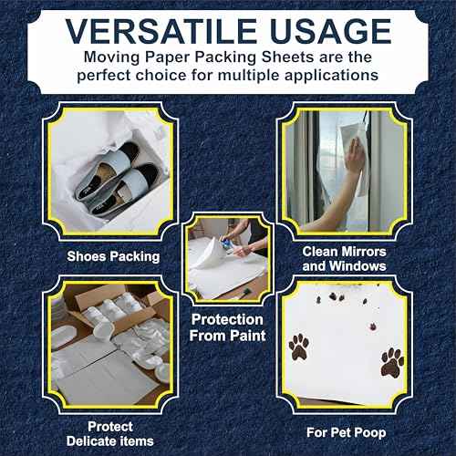 Economy Pack White Bulk Packing Paper | Newsprint Paper | 160 sheets | 27" x 17" | 5 lb | Wrapping paper Sheets for Moving - Must Have in Your Moving Supplies, Packing Materials.