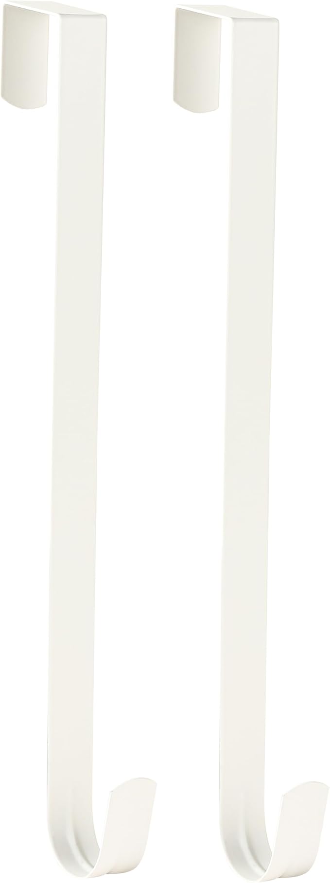 Wreath Hanger for Front Door, Slim Over The Door Hook, Easy to Use and Reusable Holiday Wreath Holder for Christmas, Thanksgiving, Halloween and Daily DÃ©cor (15" White, 2)