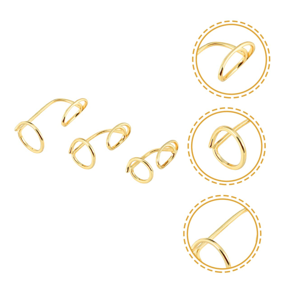 WOFASHPURET 3pcs Adjustable Open Finger Nail Unique Nail Decoration Jewelry for Stylish Manicure Metal Finger Accessories for Daily Wear and Festivals Gold
