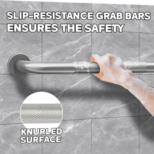 Grab Bars for Bathtubs and Showers 2 Pack 20'' Safety Grab Bar, Heavy Duty Shower Handle Bath Handrails for Seniors and Elderly, Bathroom Safety Grip