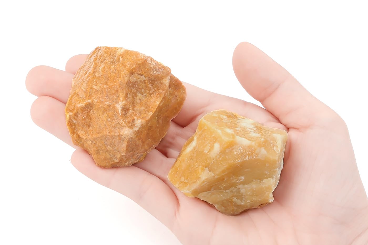 NUKAYAI 2Pcs Yellow Aventurine 1.8-2.2" Large Natural Raw Crystals Healing Crystal Yellow Aventurine Stones Rough Rocks for Wrapping Gifts Decoration Cabbing DIY Wicca Reiki Wire Polishing Rock