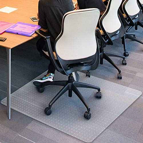 Azadx Clear Office Chair Mat for Low, Standard and No Pile Carpeted Floors, Plastic Computer Desk Chair Mat on Carpet for Easy Rolling, Durable Carpet Protector Mat (36 x 48'' Rectangle)