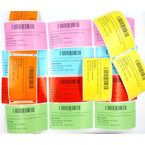 BETCKEY Colored Labels Compatible with Dymo 1744907 (4" x 6") Extra Large Shipping Labels, Compatible for Dymo LabelWriter Thermal 4XL & Zebra Desktop Printers [6 Rolls, Yellow]