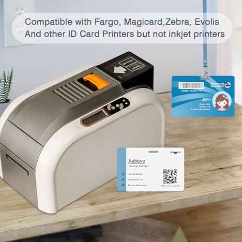 500 Pack-Premium Blank PVC Cards with Slot Punch on Long Side, Lumanious CR80 30Mil (CR8030) Horizontal Slot Punch Blank Credit Cards for Business Office Photo ID Badge Printers